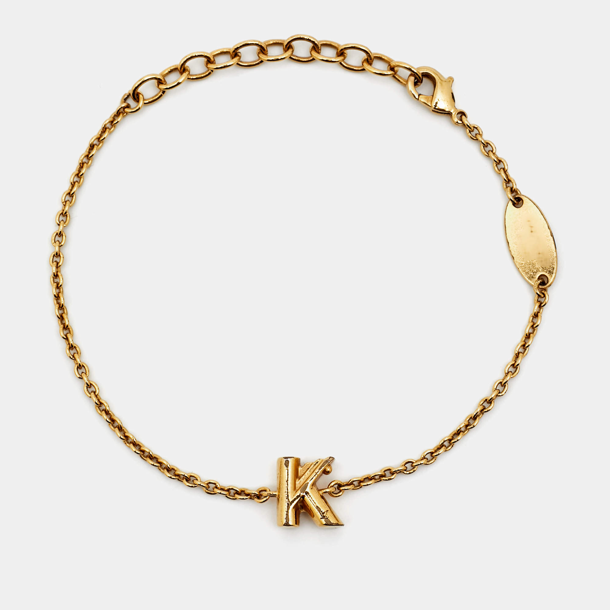 مملوكة مسبقًا Louis Vuitton LV & Me Letter K Gold Tone Bracelet
