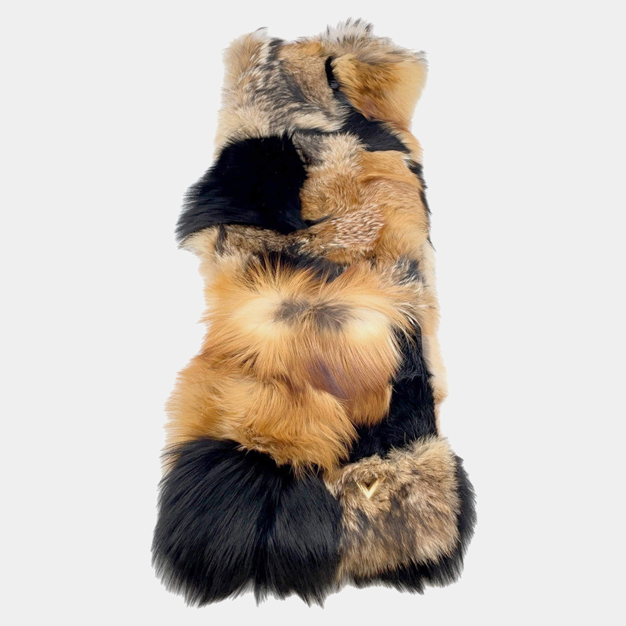 مملوكة مسبقًا Louis Vuitton Echarpe Fleur Essential Brown Fox Beaver Coyote