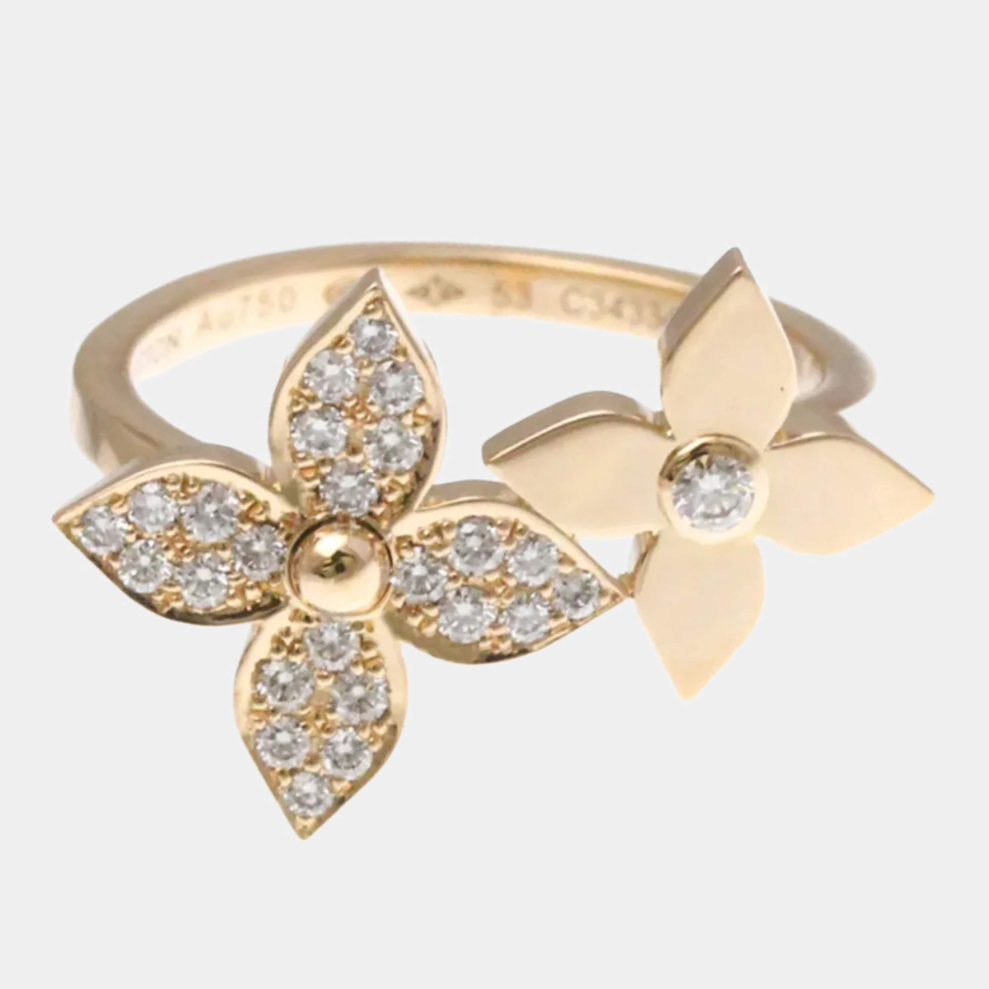 مملوكة مسبقًا Louis Vuitton Bergster Blossom Diamond Pink Gold 18K Fashion Diamond Band Ring Pink Gold