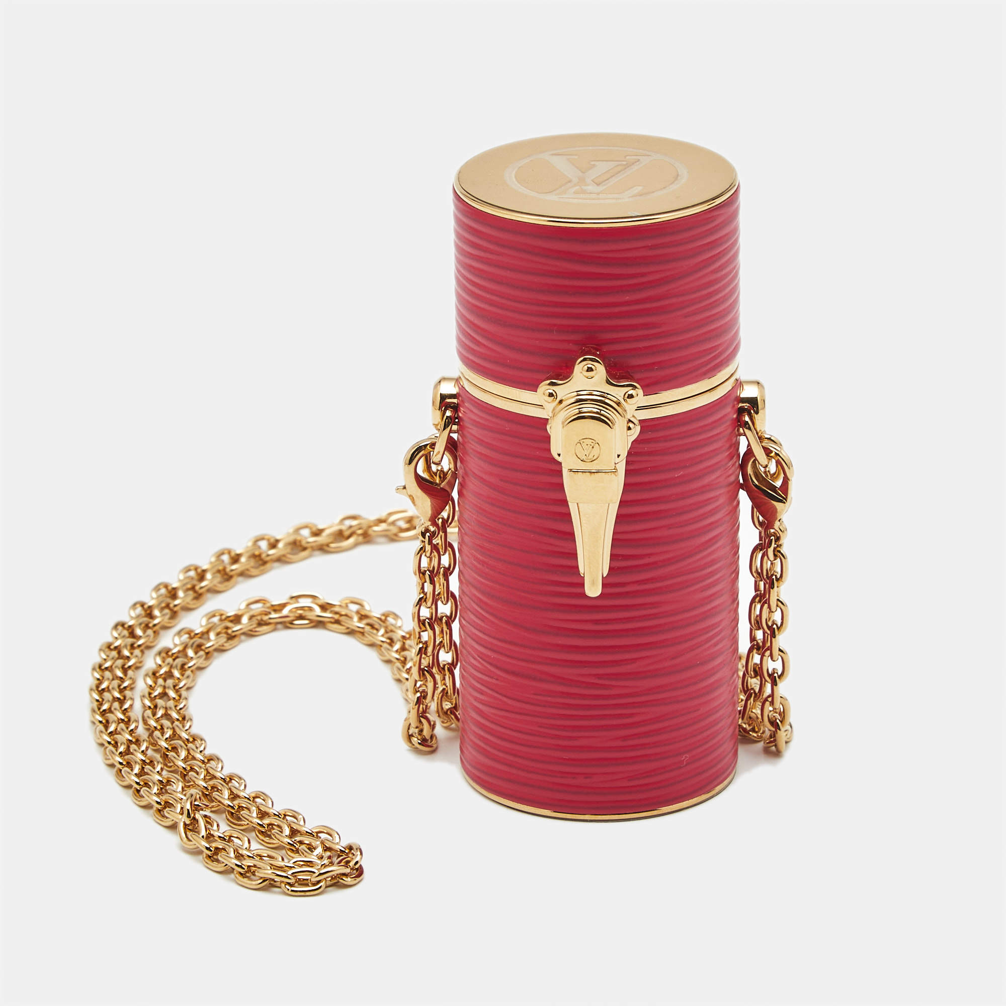 مملوكة مسبقًا Louis Vuitton Fuschia Epi Leather Lipstick Case on Chain 