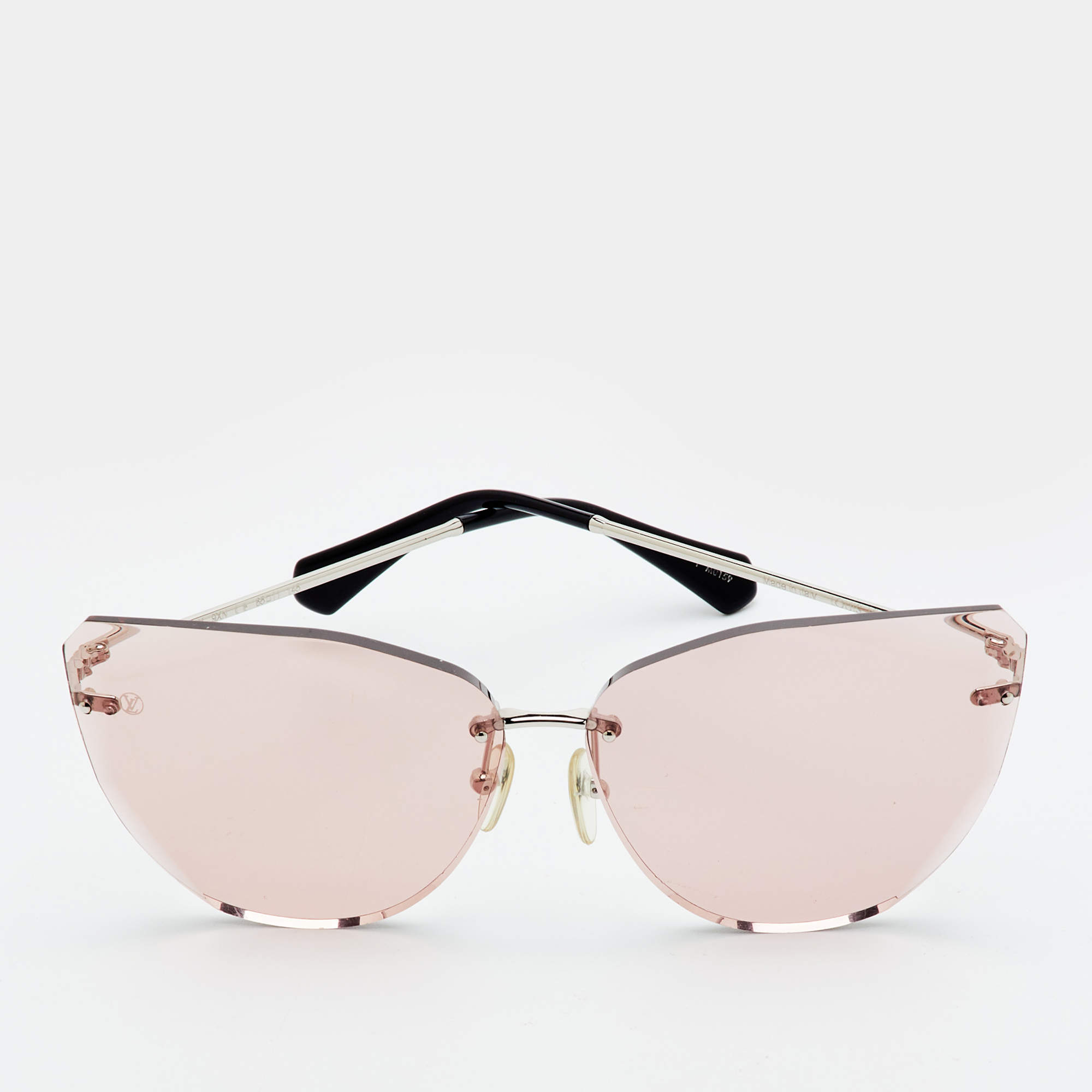 Pre Owned Louis Vuitton Pink Z1226W Plein Soleil Pilot Rimless Sunglasses