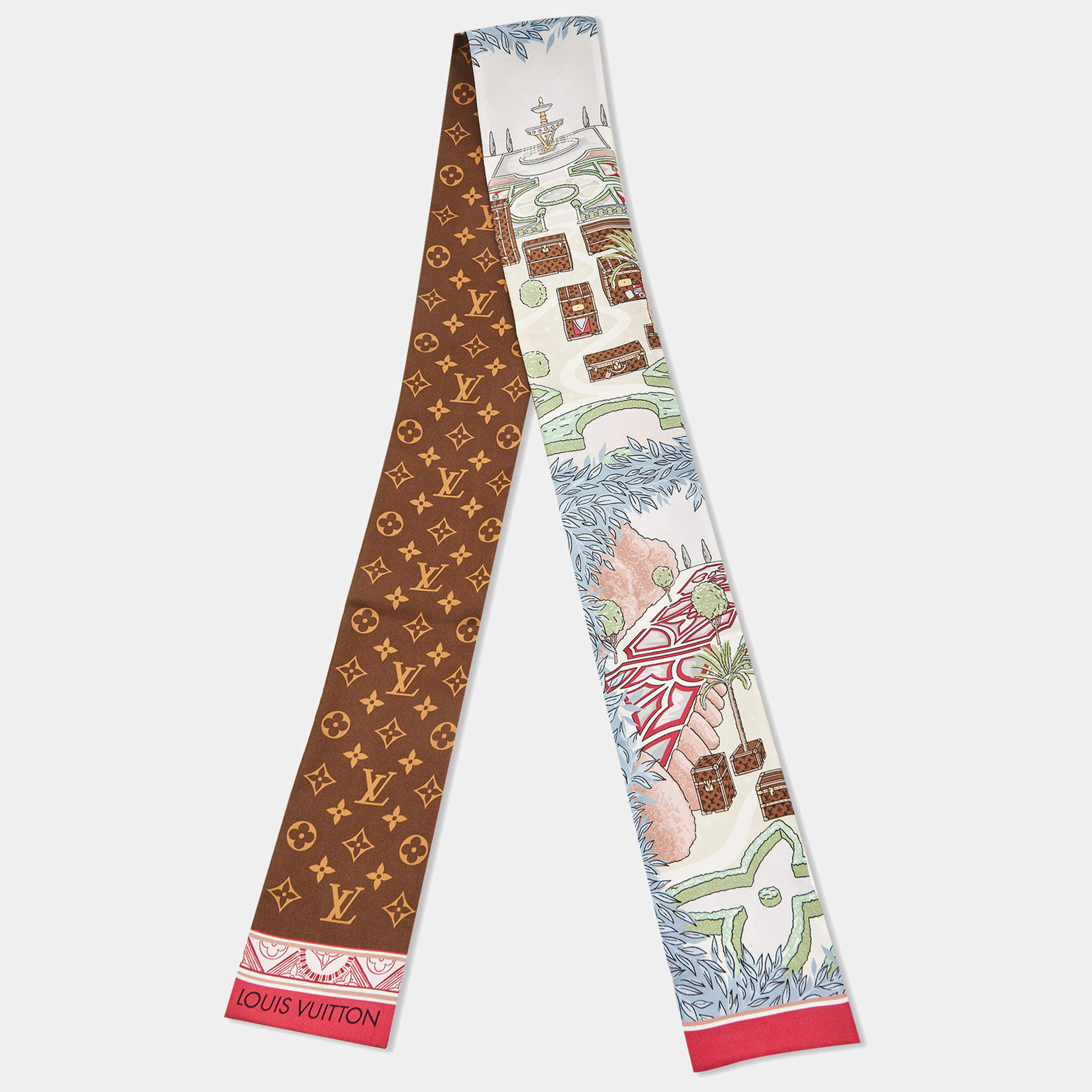 Pre Owned Louis Vuitton Multicolor Secret Garden Silk Scarf 
