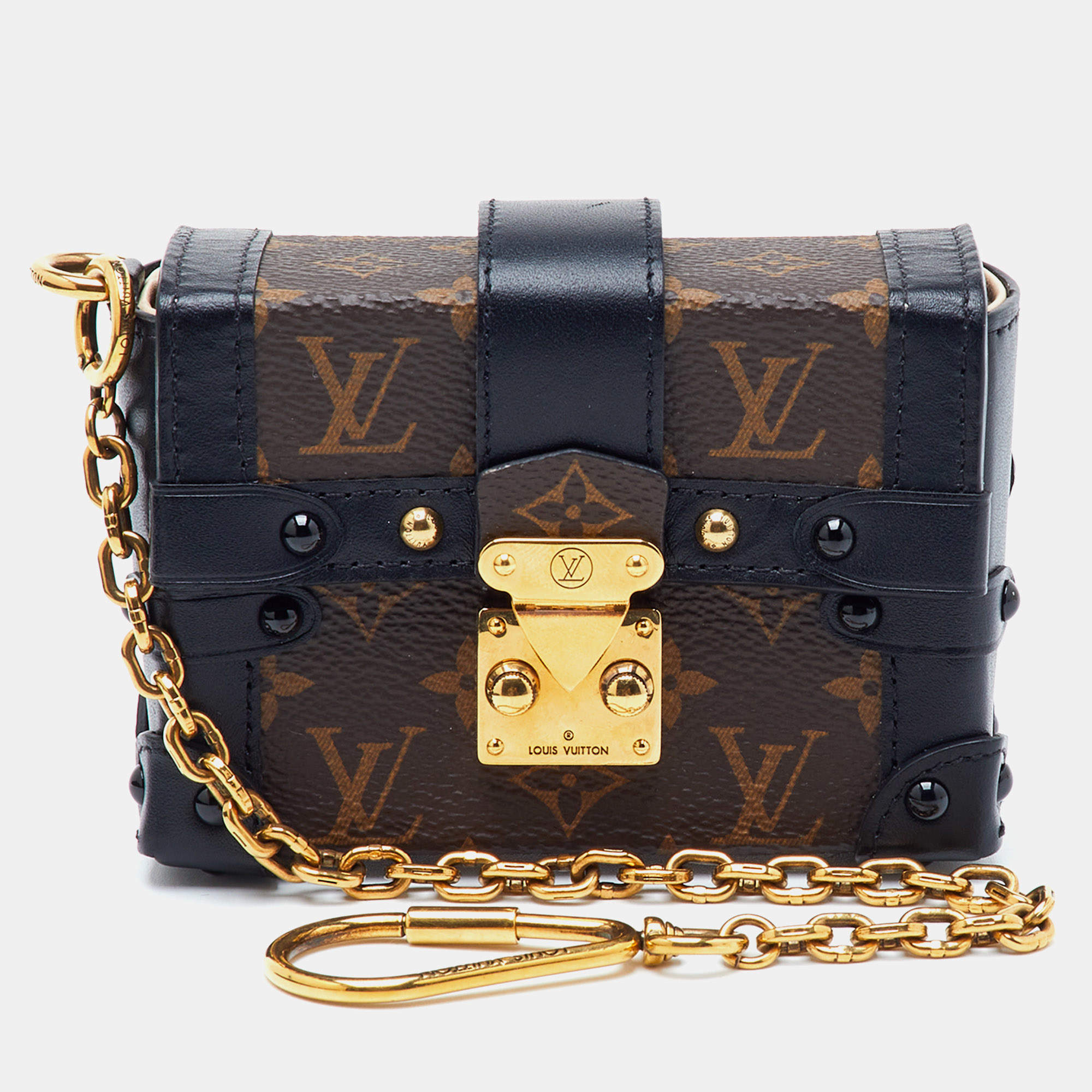 Pre Owned Louis Vuitton Essential Trunk Monogram Canvas Key Chain and Bag Charm