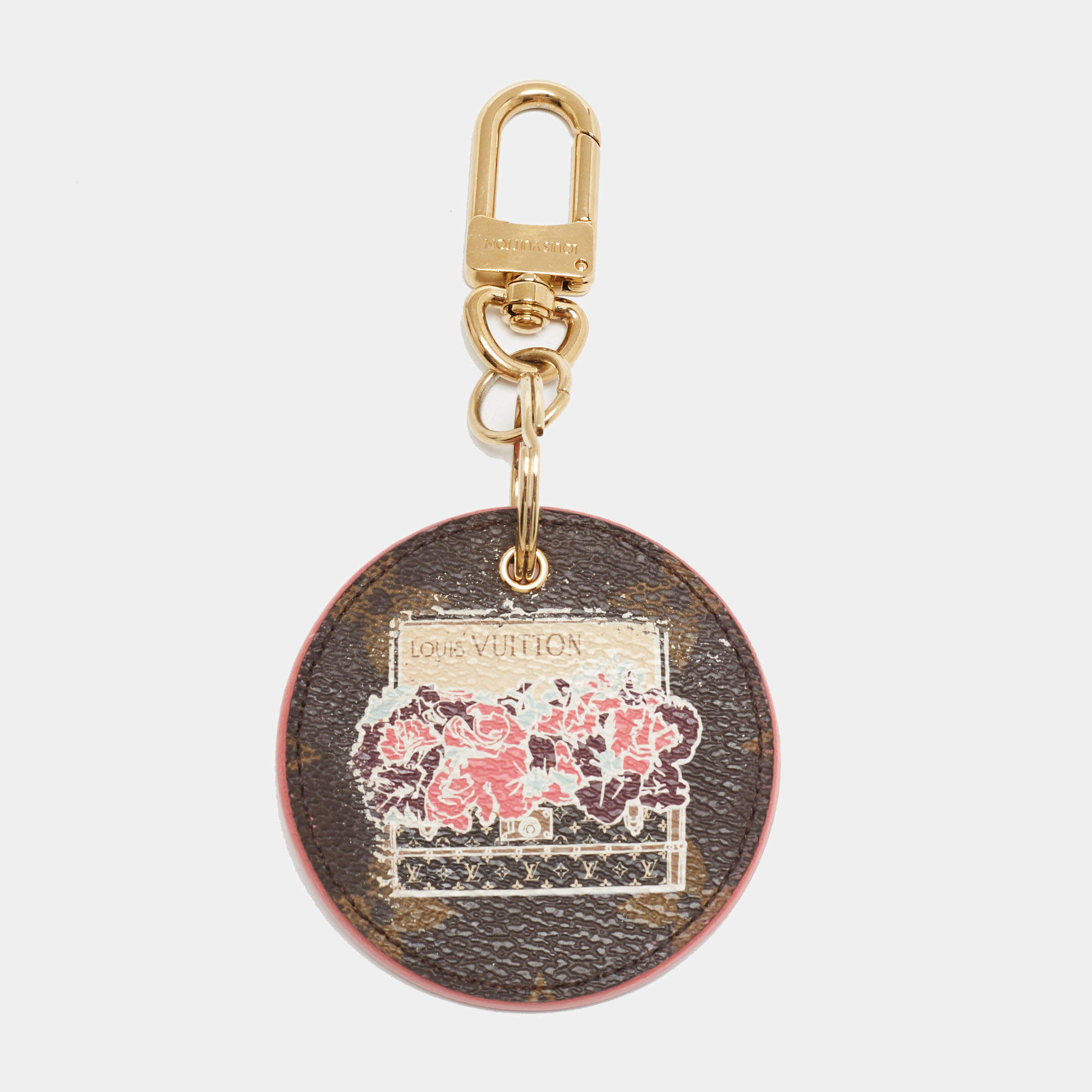 Pre Owned Louis Vuitton Illustre Poises Brown Monogram Canvas Key Holder and Bag Charm