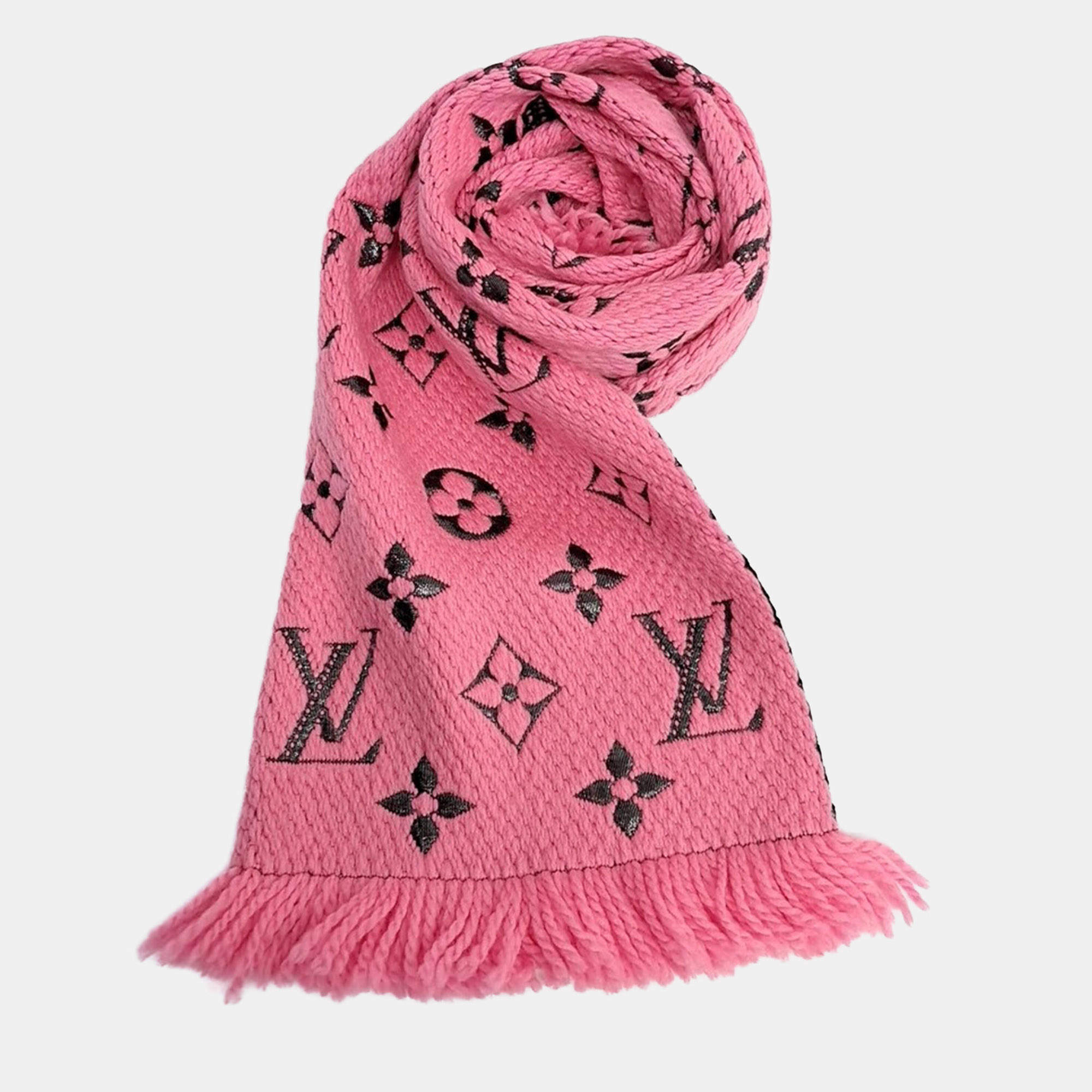 Pre Owned Louis Vuitton Pink Logomania Scarf