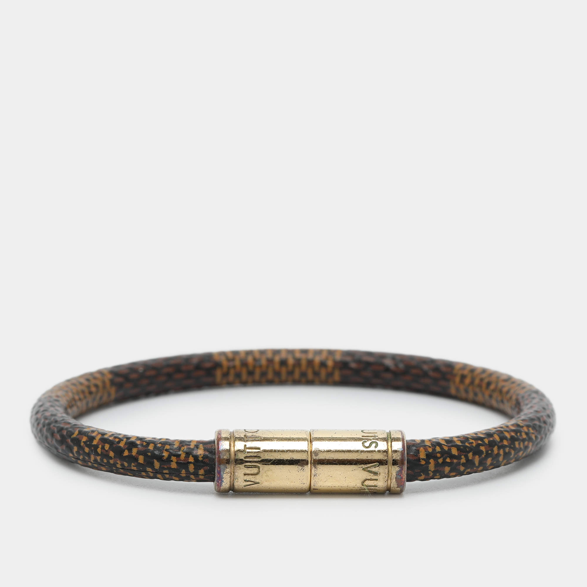 Pre Owned Louis Vuitton Keep It Damier Ebene Canvas Bracelet 