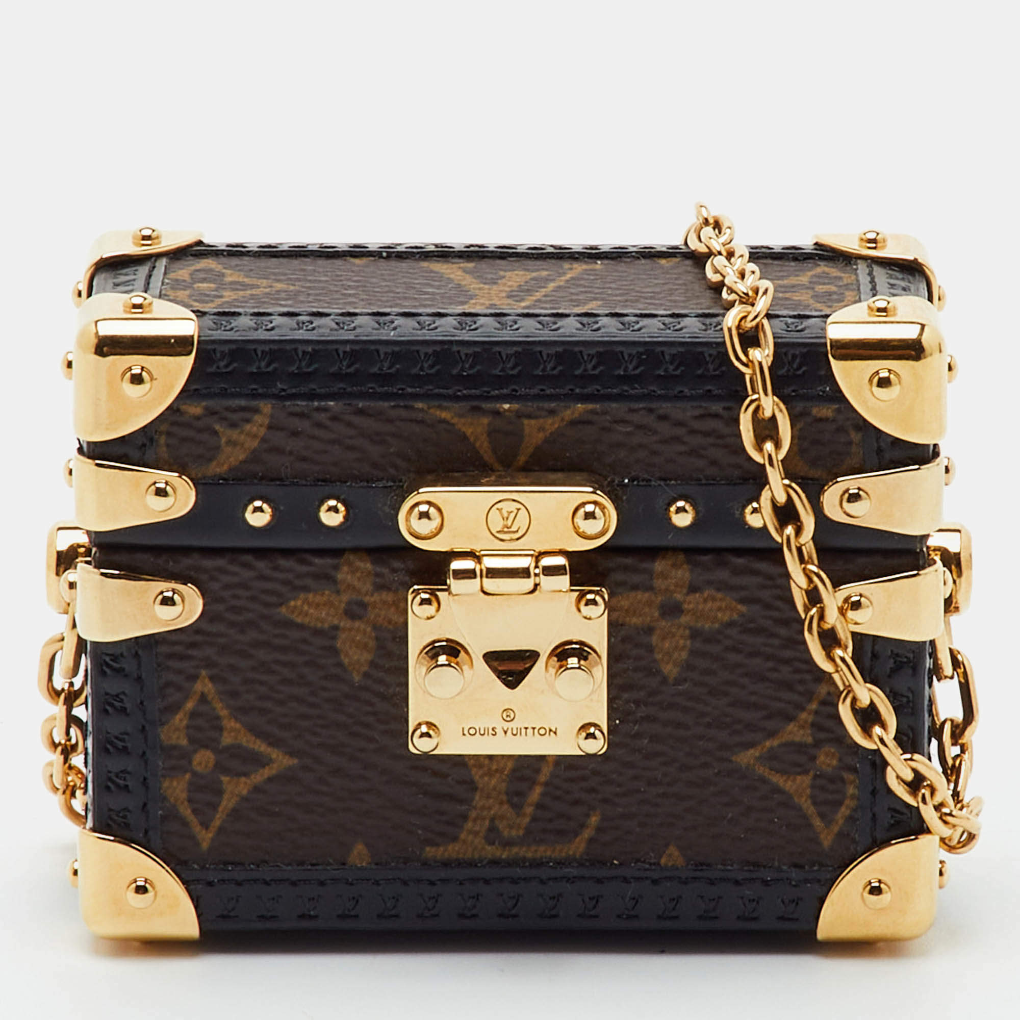 Pre Owned Louis Vuitton Earphone Trunk Monogram Canvas Airpod Case