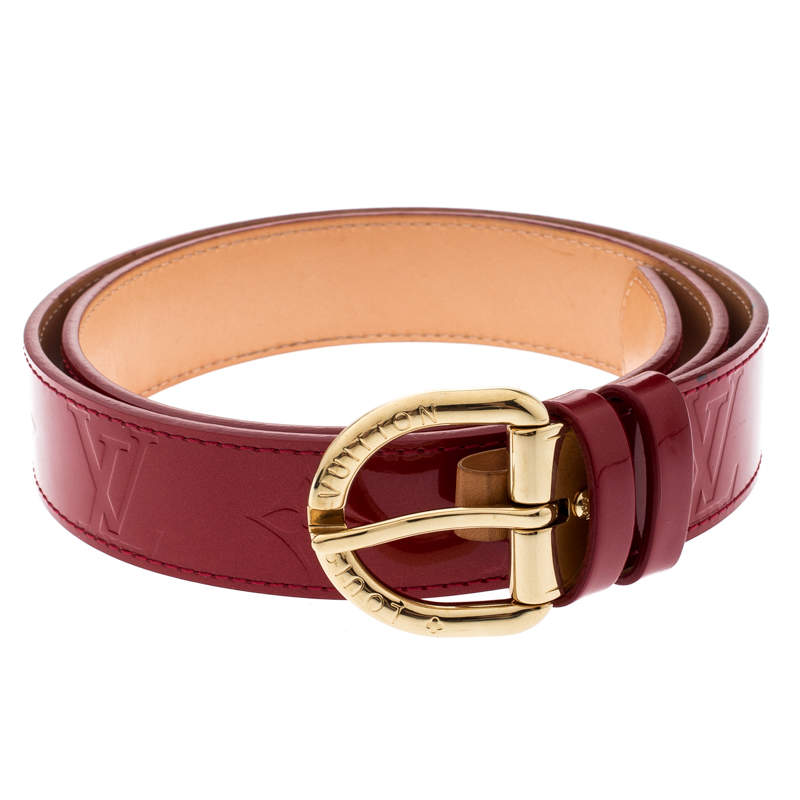 Louis Vuitton Red Monogram Vernis Belt 90CM Louis Vuitton