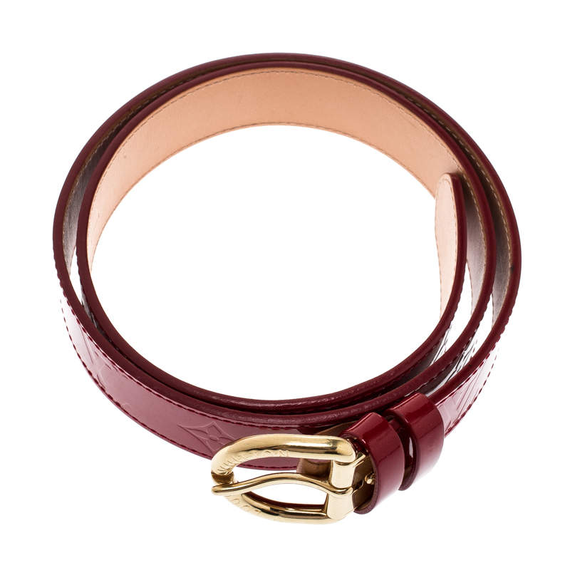 Louis Vuitton, Accessories, Louis Vuitton Red Vernis Monogram Belt