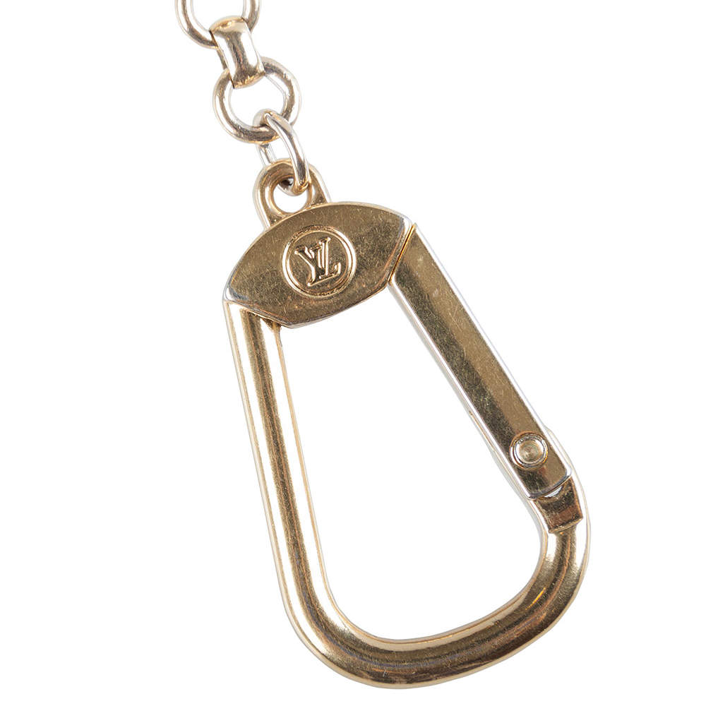 Louis Vuitton Textured Trunk Motif Gold Tone Keychain / Bag Charm