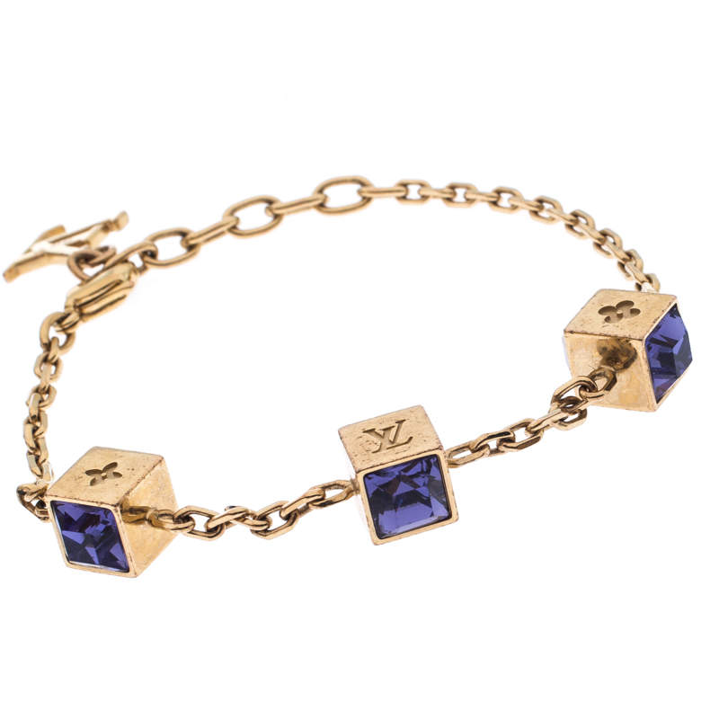 Louis Vuitton Silver Tone Gamble Crystal Bracelet – Lost Designer