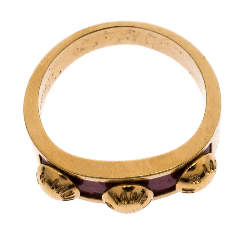 Louis Vuitton Gimme A Clue Bangle (Gold/Red) - Size Large