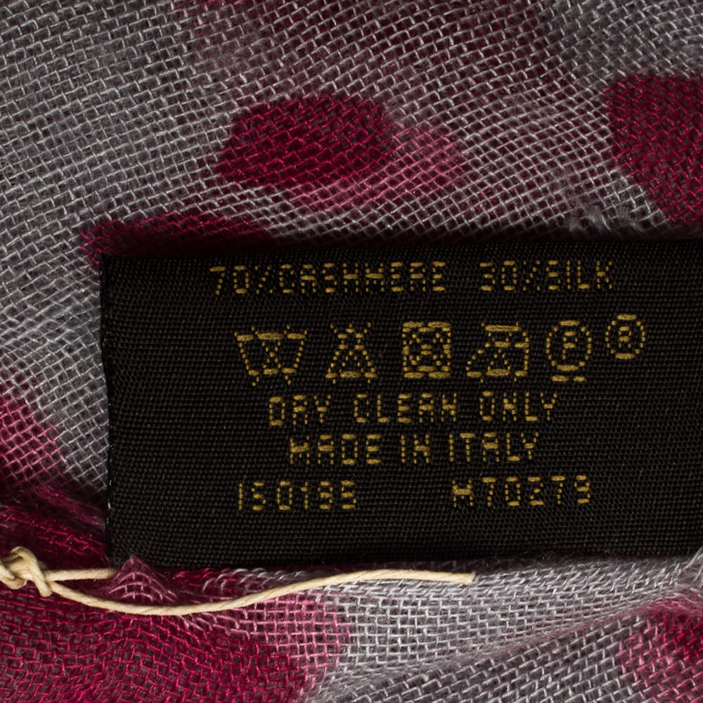 Louis Vuitton Grey & Pink Leopard Confetti Print Cashmere Silk