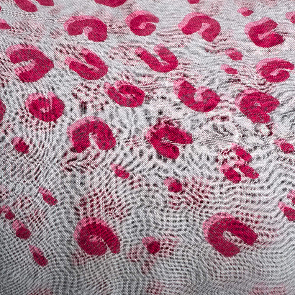 Louis Vuitton Grey & Pink Leopard Confetti Print Cashmere Silk