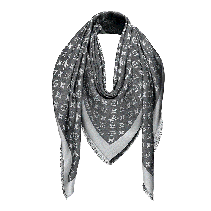 مملوكة مسبقًا Louis Vuitton Black Monogram Denim Shawl