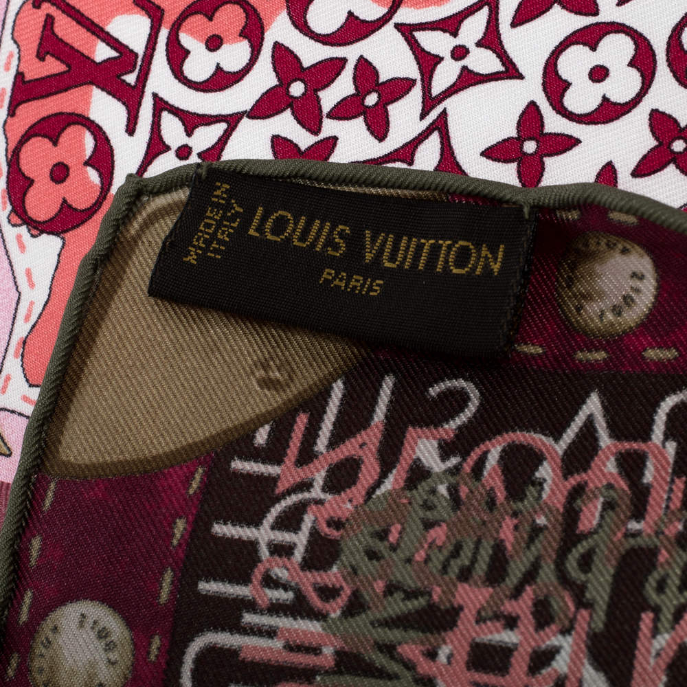 Louis Vuitton Burgundy Ombre Monogram Map Silk Square Scarf Louis Vuitton |  The Luxury Closet