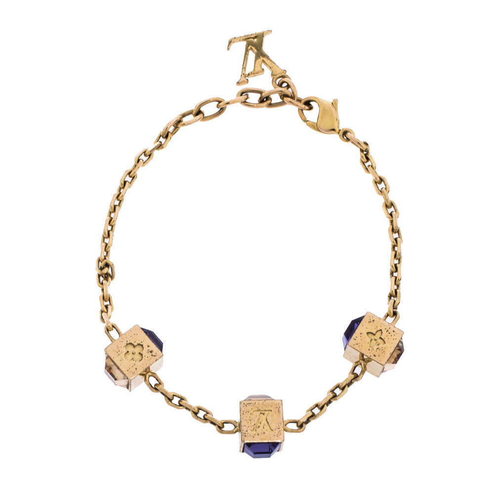 Louis Vuitton Vintage - Gamble Crystal Bracelet - Oro Viola - Oro