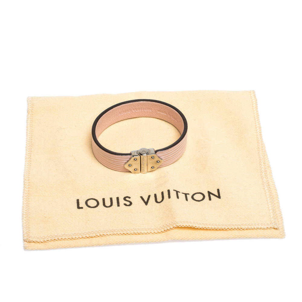 Louis Vuitton Rose Clair Epi Leather Spirit Bracelet Size 19