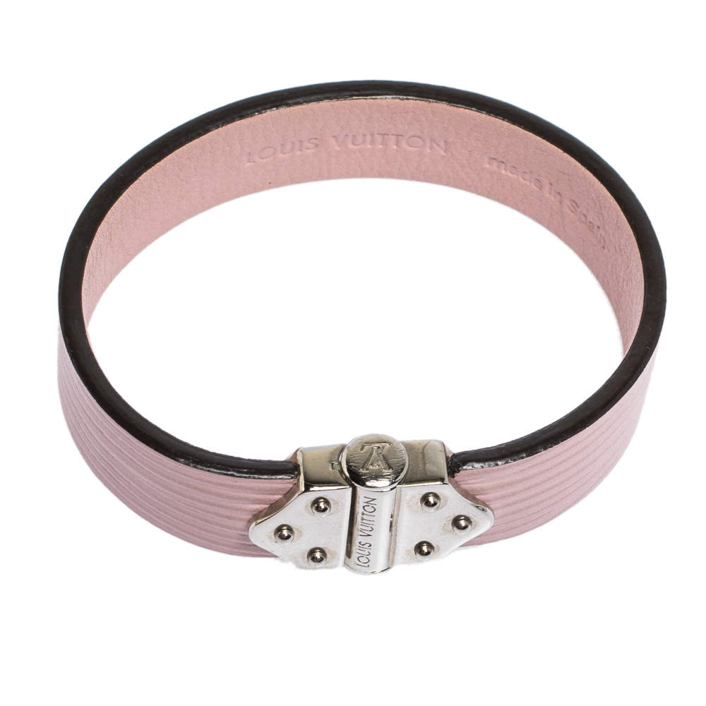 Louis Vuitton Rose Clair Epi Leather Spirit Bracelet Size 19