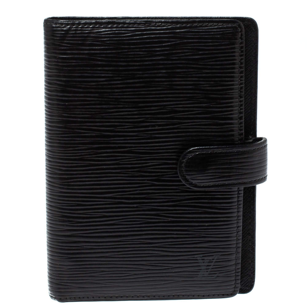 Pre Owned Louis Vuitton Black Epi Leather Medium Ring Agenda Cover 