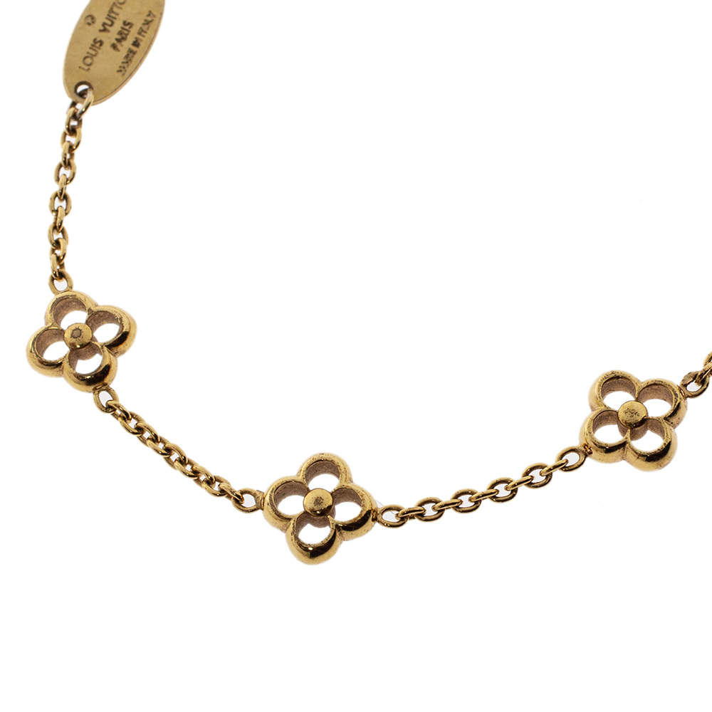 Louis Vuitton Flower Full Station Necklace - Gold-Tone Metal Station,  Necklaces - LOU379238