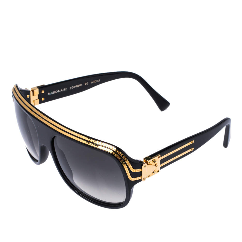 Louis Vuitton Teal Z0096W Gold Plated Millionaire Gradient Square Sunglasses  Louis Vuitton