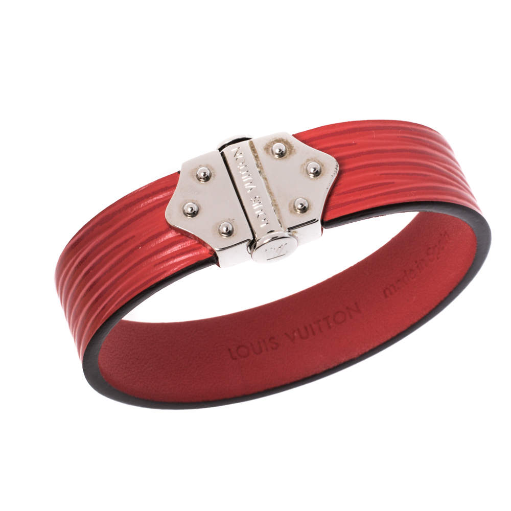 Louis Vuitton Red Epi Leather Spirit Bracelet 17 Louis Vuitton