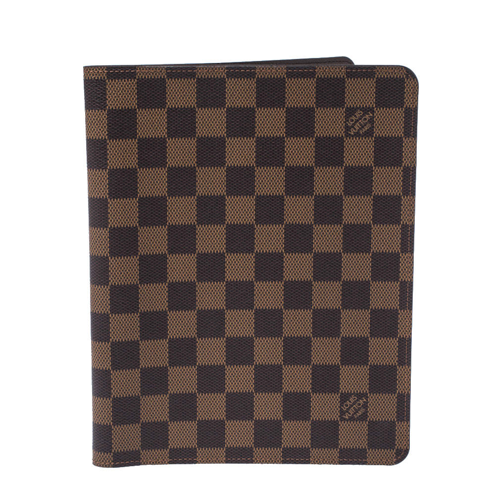 Pre Owned Louis Vuitton Damier Ebene Canvas Desk Agenda Cover