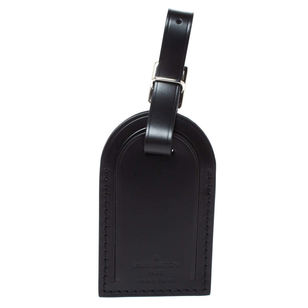 Louis Vuitton Black Leather Luggage Name Tag Louis Vuitton | TLC