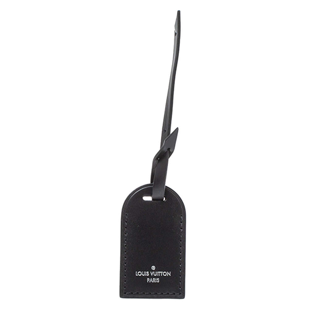 مملوكة مسبقًا بطاقة أسم حقيبة سفر لوي فيتون جلد أسود