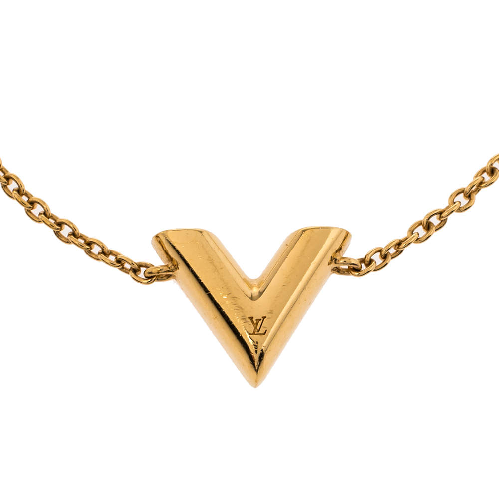Louis Vuitton Gold Essential V Cuff Bracelet – The Closet