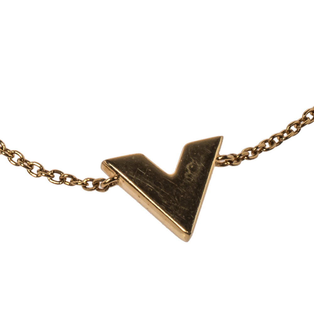 Louis Vuitton Bracelet Essential V Gold Tone 185772