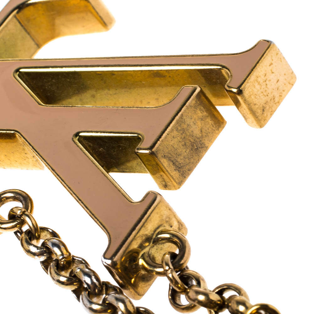 Louis Vuitton Gold Fleur de Monogram Keychain Golden Metal ref.308532 -  Joli Closet