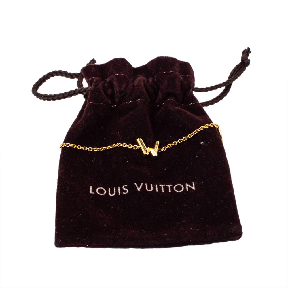LOUIS VUITTON LV & Me Bracelet Letter W Gold Metal M67180