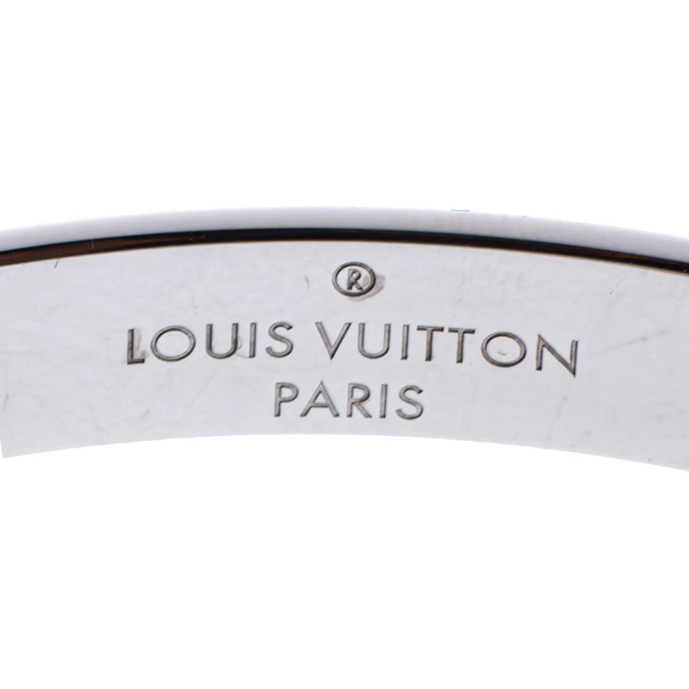 Louis Vuitton Palladium Finish Nanogram Cuff Bracelet S Louis