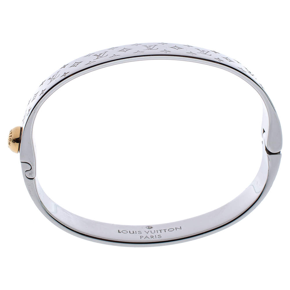 Louis Vuitton Palladium Finish Nanogram Cuff Bracelet S Louis Vuitton | The  Luxury Closet