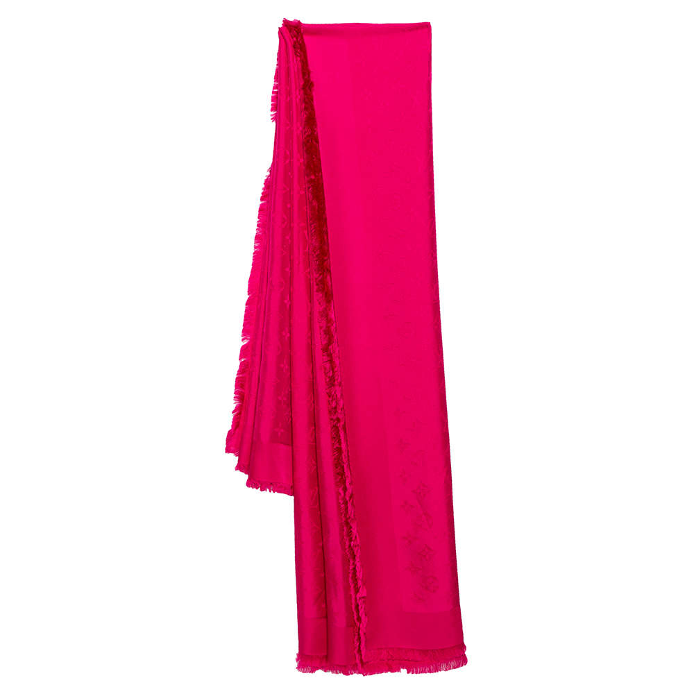 مملوكة مسبقًا Louis Vuitton Pink Monogram Silk Shawl