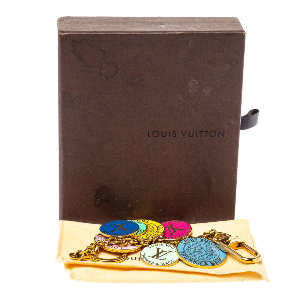 Louis Vuitton Trunks And Bags Enamel Gold Tone Bag Charm Louis