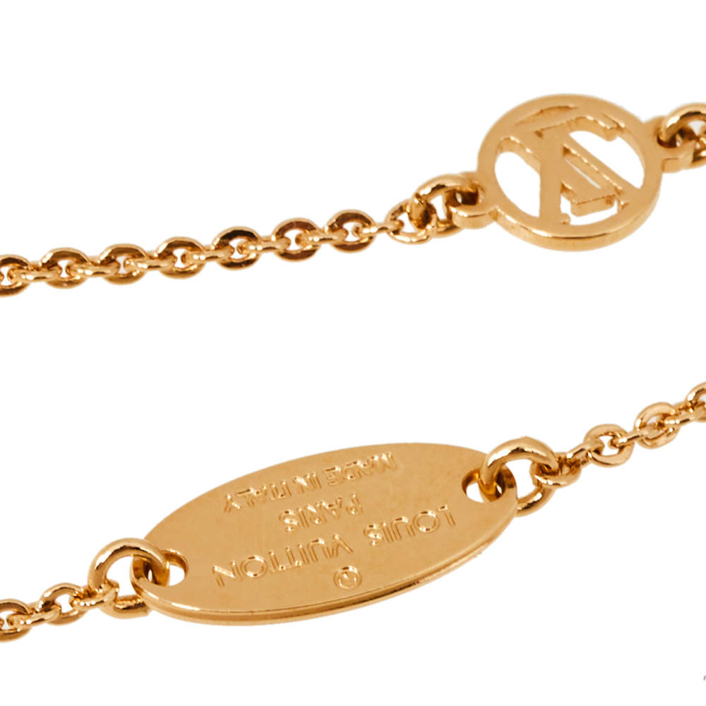 Louis Vuitton Gold Tone Lady Lucky Key Supple Bracelet Louis Vuitton