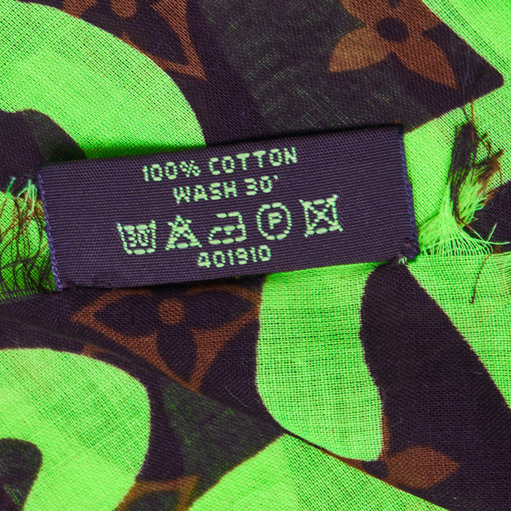 Scarf Louis Vuitton Green in Cotton - 25504978