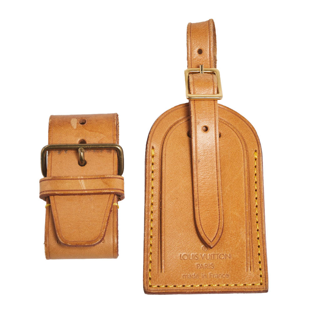 Pre Owned Louis Vuitton Vachetta Leather Luggage Name Tag