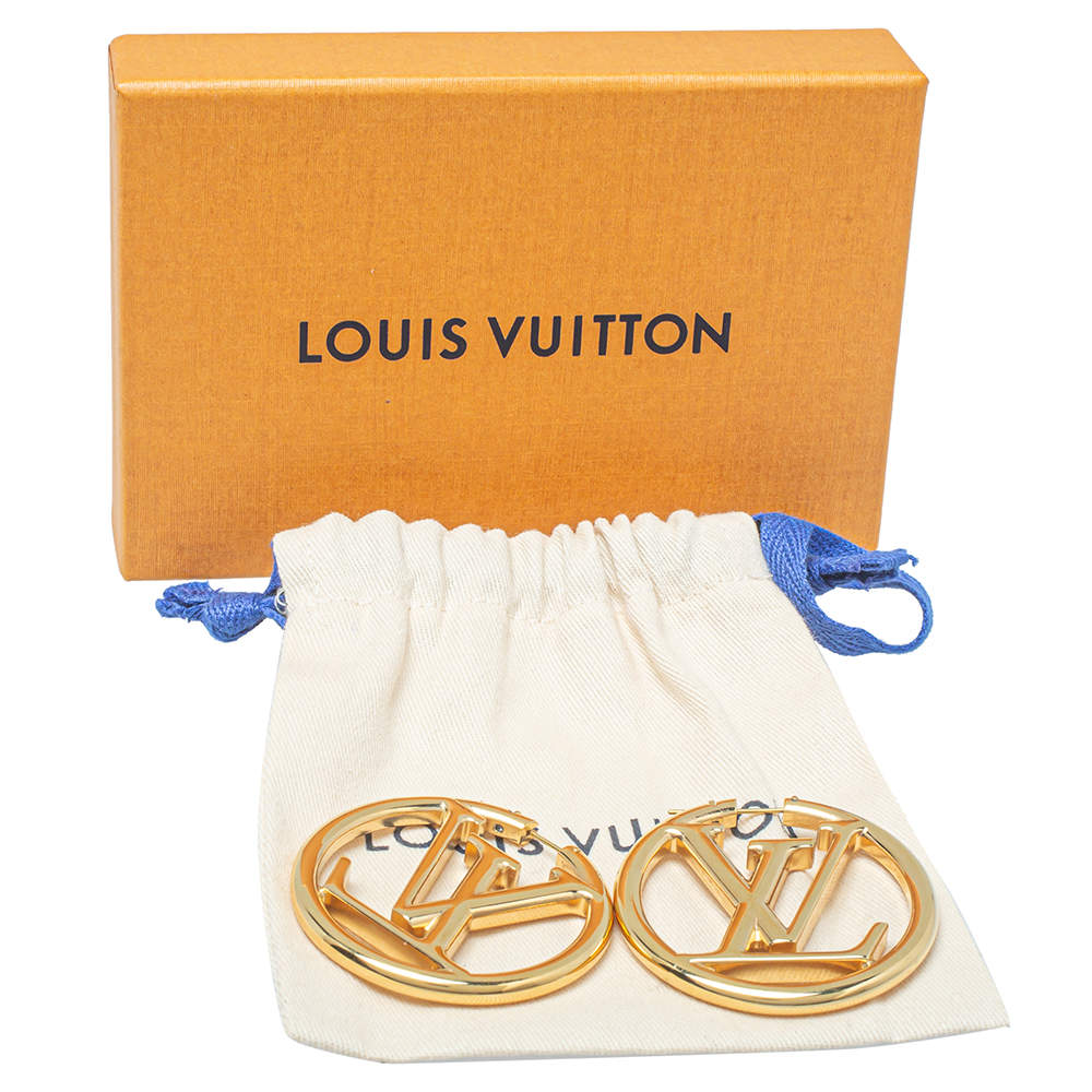 Louis Vuitton Gold Tone Louise Hoop Earrings Louis Vuitton | The Luxury  Closet