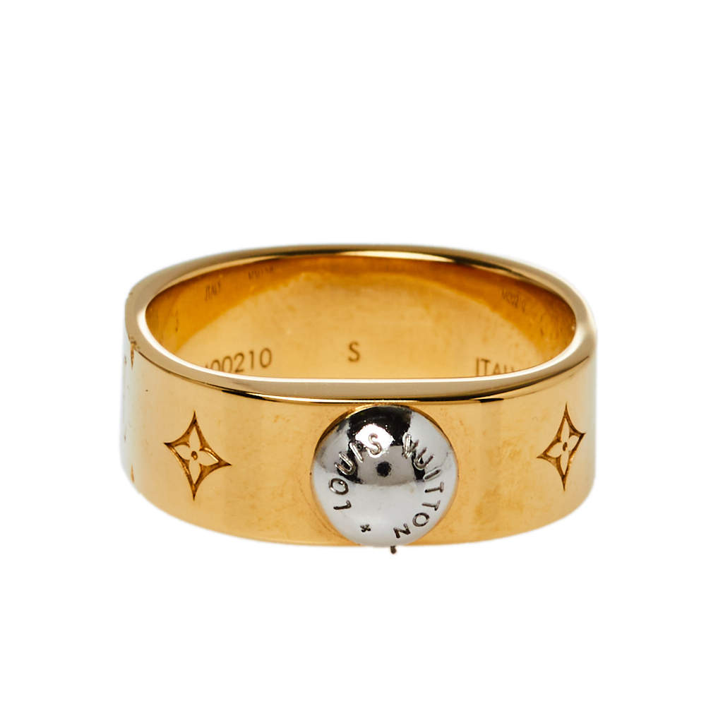 Louis Vuitton Gold Tone Nanogram Ring S Louis Vuitton