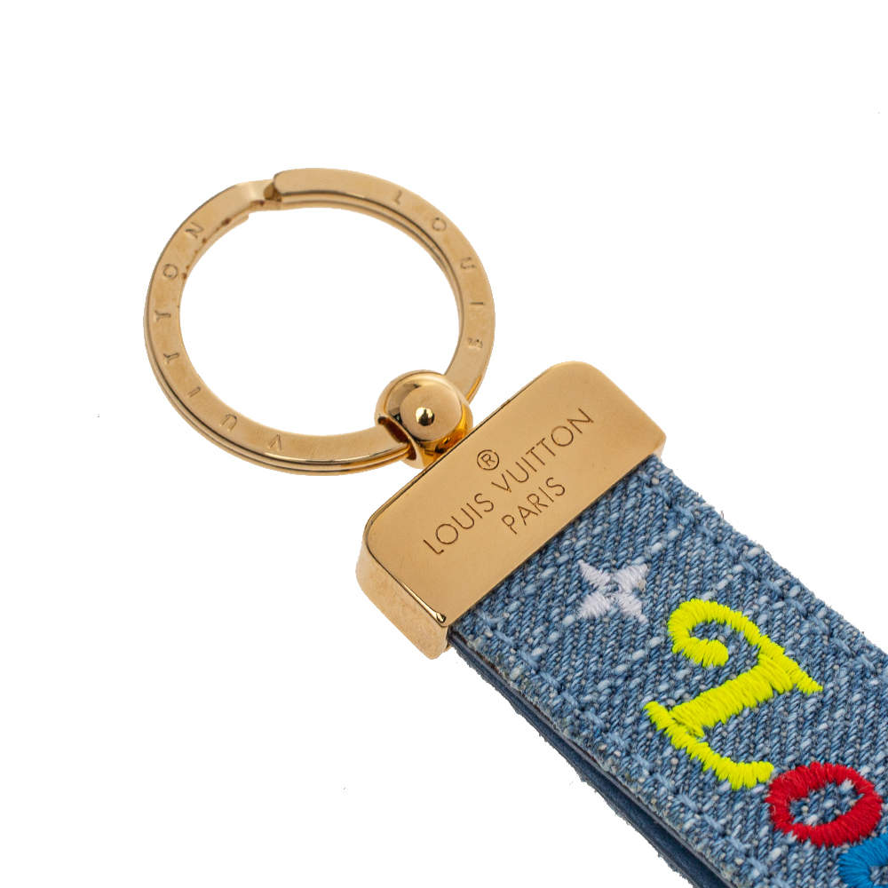 Louis Vuitton New Wave Dragonne Denim Key Holder - Blue Keychains