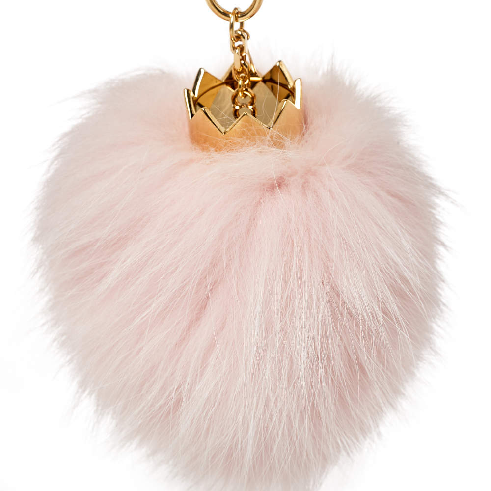 LOUIS VUITTON M67371 Key Holder Fuzzy bubble Bag Charm Pink fur / Metal