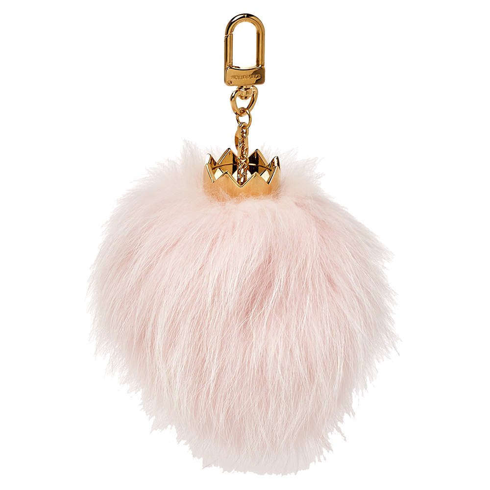 Louis Vuitton Powder Pink Fur Fuzzy Bubble Bag Charm Louis Vuitton