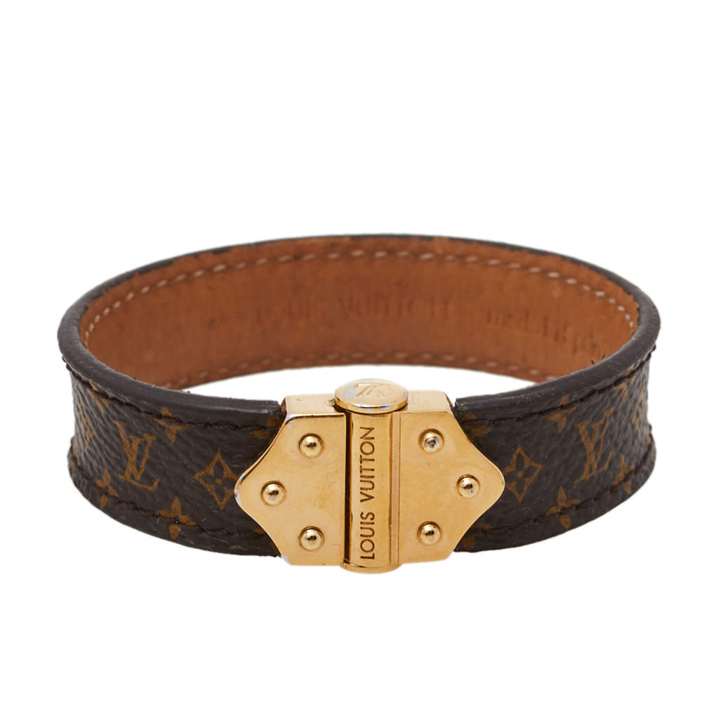 Nanogram leather bracelet Louis Vuitton Brown in Leather - 32725164