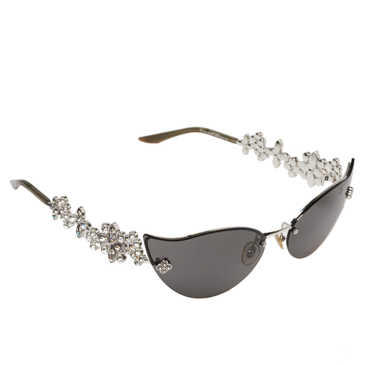 Louis Vuitton Silver/Grey 75BR6 Crystal Embellished Cat Eye sunglasses  Louis Vuitton