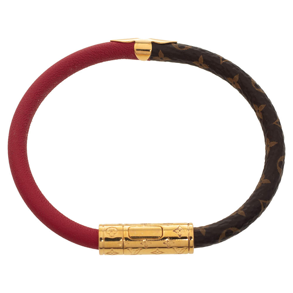 Leather bracelet Louis Vuitton Red in Leather - 33812154