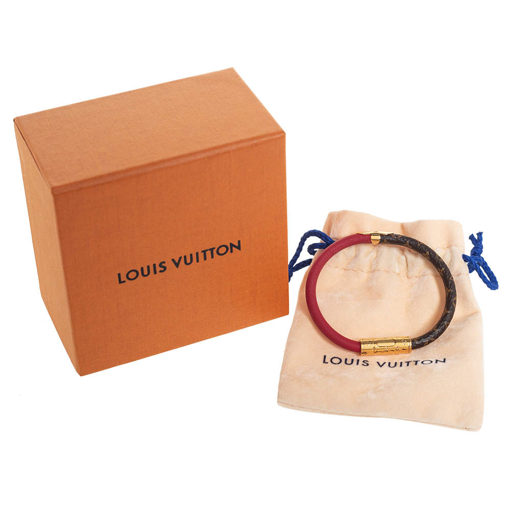 Louis Vuitton Monogram Canvas Daily Confidential Red Leather Bracelet 17 cm Louis  Vuitton